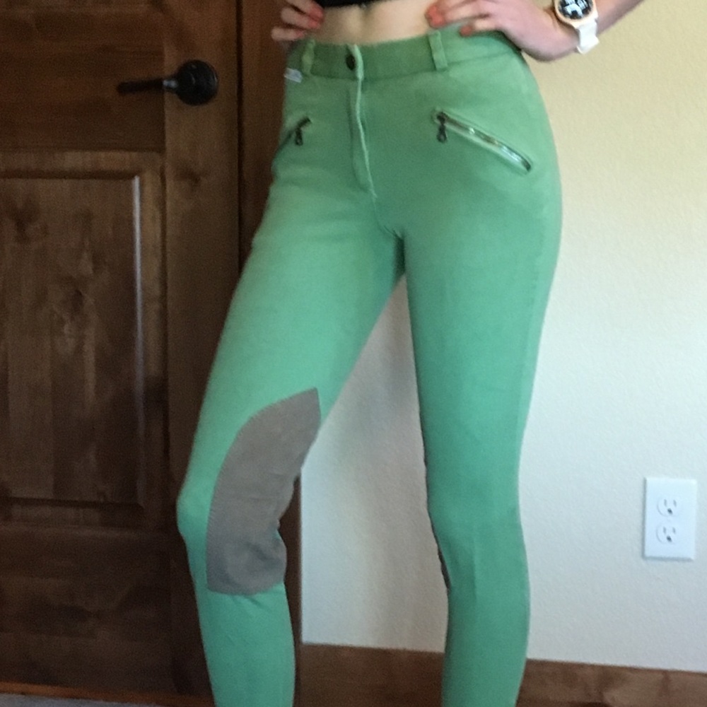 Green High Line Riding Breeches